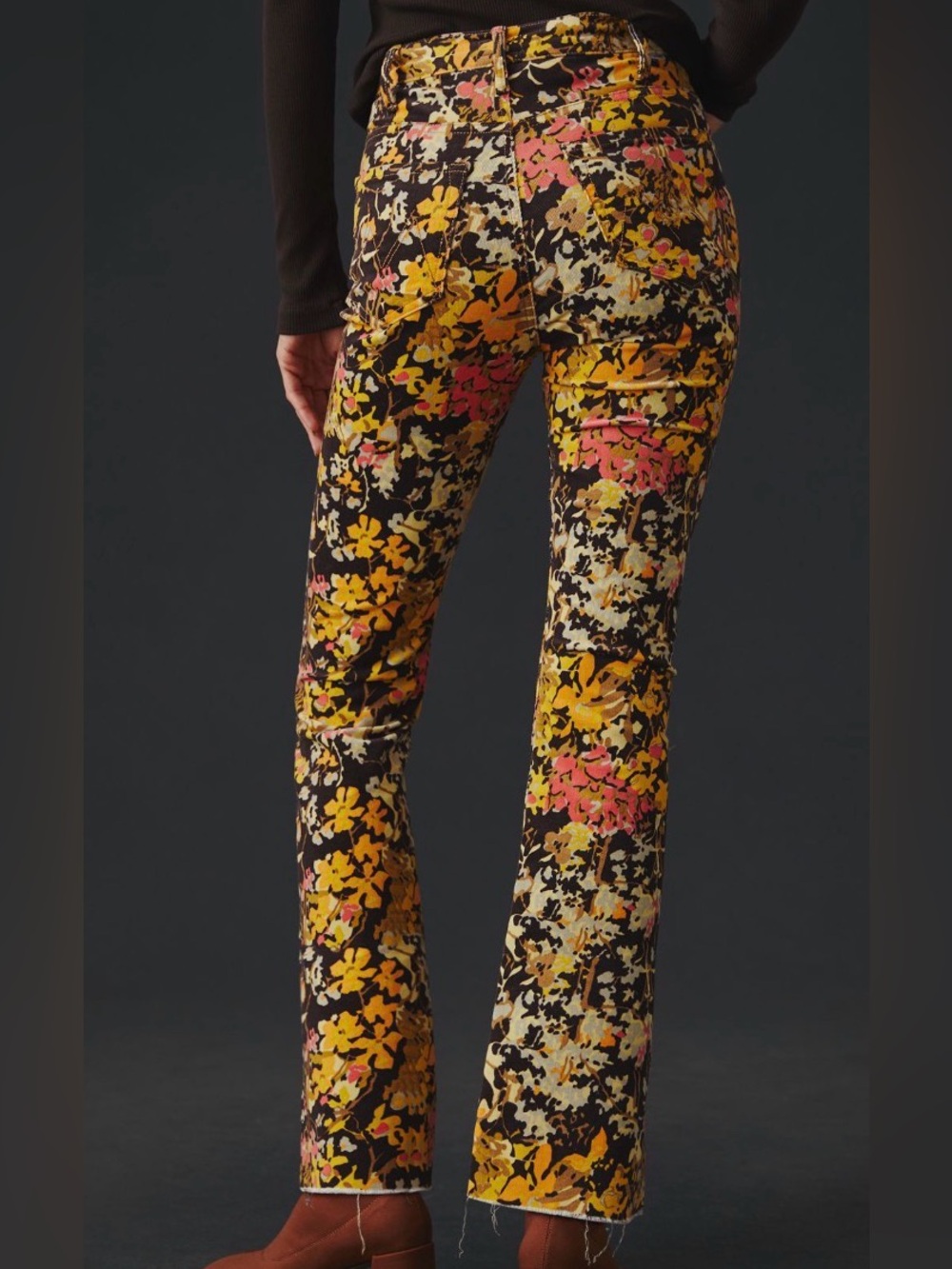MOTHER the hustler high rise corduroy cropped ankle pants